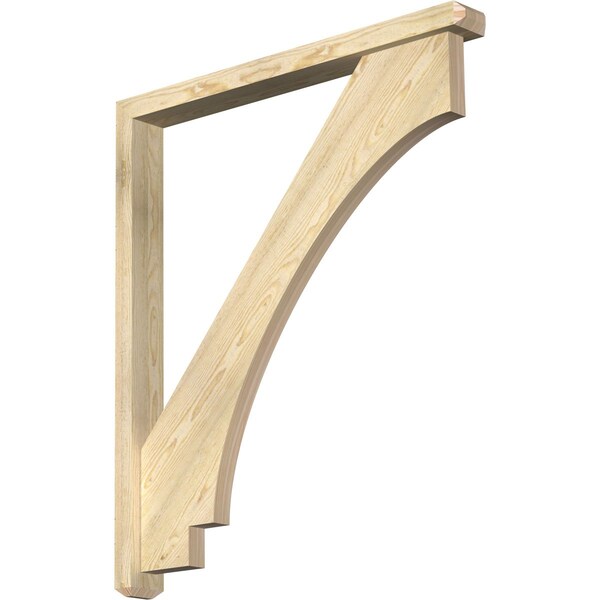 Ekena Millwork Imperial Craftsman Rough Sawn Bracket w/ Offset Brace, Douglas Fir, 4"W x 38"D x 44"H BKT0402X38X44IMP04RDF - main